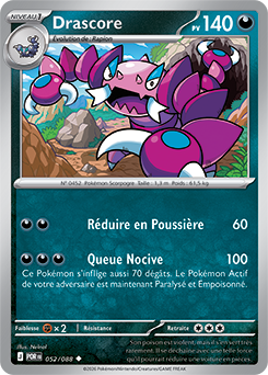 Carte Pokémon Peu commune Drascore 52/88 de la série Équilibre Parfait
