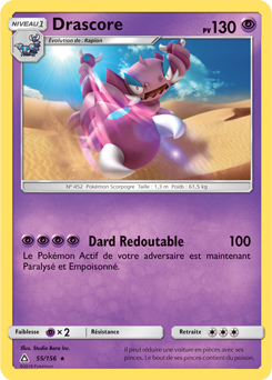 Carte Pokémon Rare Drascore 55/156 de la série Ultra Prisme