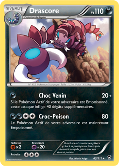 Carte Pokémon Rare Drascore 65/111 de la série Poings Furieux