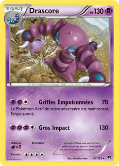 Carte Pokémon Rare Drascore 54/122 de la série Rupture Turbo
