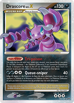 Carte Pokémon Drascore NIV.X 123/127 de la série Platine en vente au meilleur prix