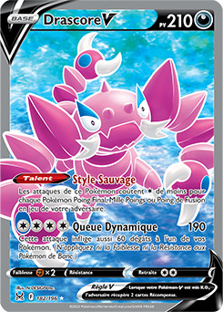 Carte Pokémon Full Art V Drascore V 182/196 de la série Origine Perdue
