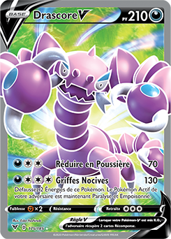 Carte Pokémon Full Art V Drascore V 175/185 de la série Voltage Éclatant