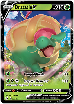 Carte Pokémon Ultra rare V Dratatin V 26/264 de la série Poing de Fusion