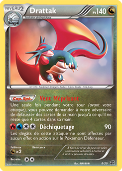 Carte Pokémon Holographique Rare Drattak 8/20 de la série Coffre des Dragons