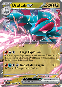 Carte Pokémon Double rare Drattak ex 114/159 de la série Aventures Ensemble