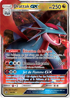 Carte Pokémon Drattak GX 44/70 de la série Majesté des Dragons en vente au meilleur prix