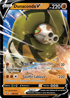 Carte Pokémon Dunaconda V 108/192 de la série Clash des Rebelles en vente au meilleur prix