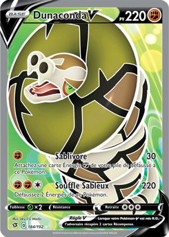 Carte Pokémon Dunaconda V 184/192 de la série Clash des Rebelles en vente au meilleur prix