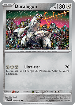 Carte Pokémon Communes Duralugon 74/94 de la série Flammes Fantasmagoriques