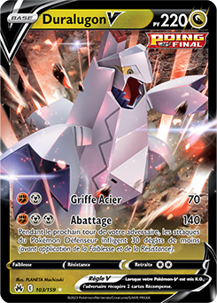Carte Pokémon Ultra rare V Duralugon V 103/159 de la série Zénith Suprême