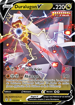 Carte Pokémon Duralugon V 122/203 de la série Évolution Céleste en vente au meilleur prix