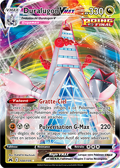 Carte Pokémon Duralugon VMAX 104/159 de la série Zénith Suprême en vente au meilleur prix
