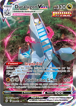 Carte Pokémon Rainbow VMAX Duralugon VMAX 220/203 de la série Évolution Céleste