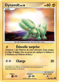 Carte Pokémon Dynavolt 64/100 de la série Aube Majestueuse en vente au meilleur prix