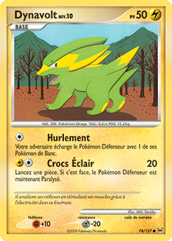 Carte Pokémon Dynavolt 74/127 de la série Platine en vente au meilleur prix