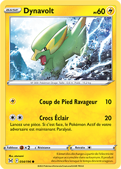 Carte Pokémon Communes Dynavolt 054/196 de la série Origine Perdue