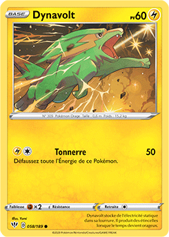 Carte Pokémon Dynavolt 58/189 de la série Ténèbres Embrasées en vente au meilleur prix