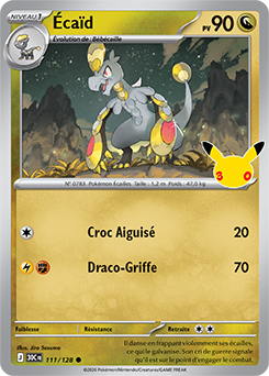 Carte Pokémon Communes Écaïd 111/128 de la série 30e Anniversaire