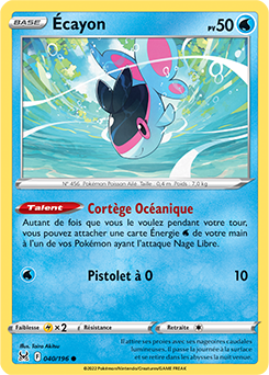 Carte Pokémon Communes ecayon 040/196 de la série Origine Perdue