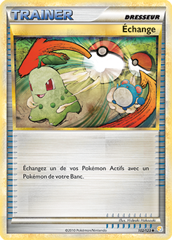 Carte Pokémon Peu commune Échange 102/123 de la série HeartGold SoulSilver