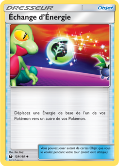 Carte Pokémon Peu commune Échange d'Énergie 129/168 de la série Tempête Céleste