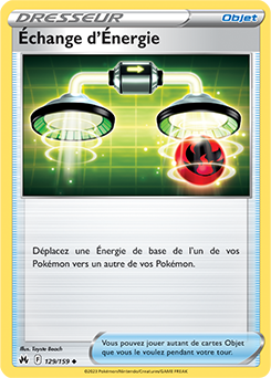 Carte Pokémon Échange d'Énergie 129/159 de la série Zénith Suprême en vente au meilleur prix