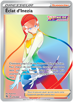 Carte Pokémon Rainbow Dresseur Éclat d'Inezia 275/264 de la série Poing de Fusion