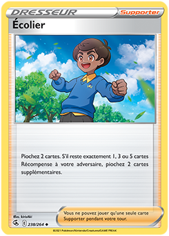Carte Pokémon Peu commune Écolier 238/264 de la série Poing de Fusion