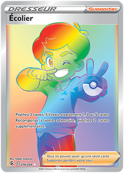 Carte Pokémon Rainbow Dresseur Écolier 276/264 de la série Poing de Fusion