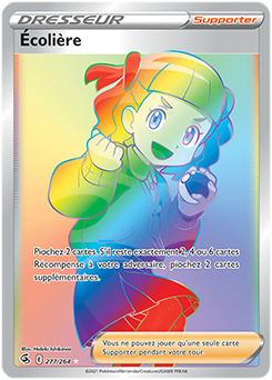Carte Pokémon Rainbow Dresseur Écolière 277/264 de la série Poing de Fusion