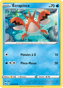 Carte Pokémon Écrapince 033/159 de la série Zénith Suprême en vente au meilleur prix
