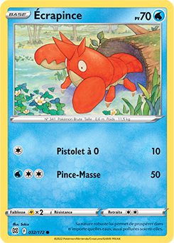 Carte Pokémon Communes Écrapince 032/172 de la série Stars Étincelantes