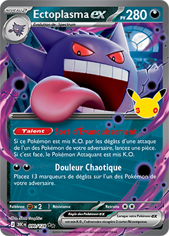 Carte Pokémon Double rare Ectoplasma ex 090/128 de la série 30e Anniversaire