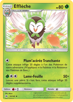 Carte Pokémon Peu commune Efflèche 10/149 de la série Soleil & Lune
