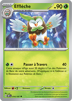 Carte Pokémon Peu commune Efflèche 14/197 de la série Flammes Obsidiennes