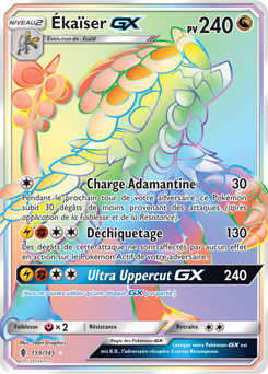 Carte Pokémon Secrète Rainbow GX Ékaïser GX 159/145 de la série Gardiens Ascendants