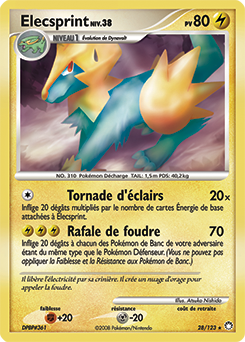 Carte Pokémon Rare Elecsprint 28/123 de la série Trésors Mystérieux