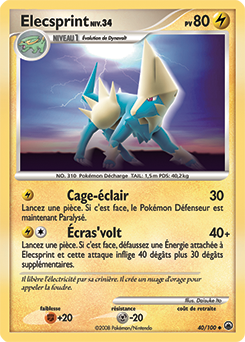 Carte Pokémon Elecsprint 40/100 de la série Aube Majestueuse en vente au meilleur prix