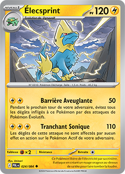 Carte Pokémon Élecsprint 24/84 de la série Nuit Noire en vente au meilleur prix
