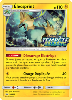 Carte Pokémon Promo Élecsprint SM130 de la série Promos Soleil et Lune