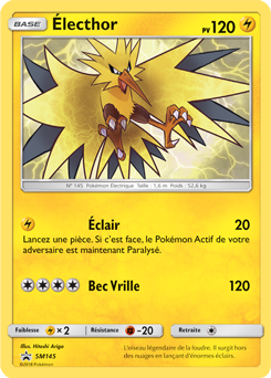 Carte Pokémon Promo Électhor SM145 de la série Promos Soleil et Lune