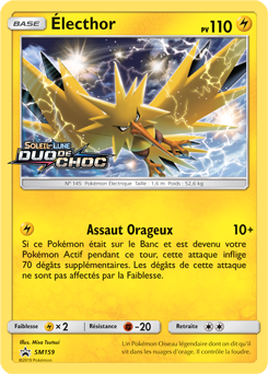 Carte Pokémon Promo Électhor SM159 de la série Promos Soleil et Lune