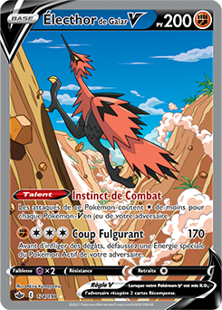 Carte Pokémon Électhor de Galar V 174/198 de la série Règne de Glace en vente au meilleur prix