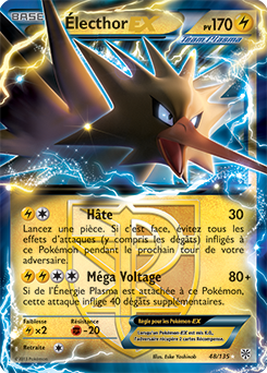 Carte Pokémon Pokémon EX Électhor EX 48/135 de la série Tempête Plasma