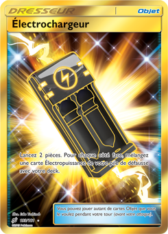Carte Pokémon Objet Gold SL Électrochargeur 193/181 de la série Duo de Choc
