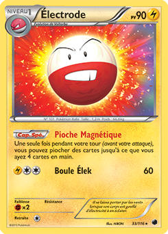 Carte Pokémon Holographique Rare Électrode 33/116 de la série Glaciation Plasma