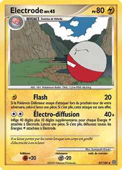 Carte Pokémon Peu commune Electrode 37/100 de la série Tempête