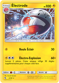 Carte Pokémon Électrode 22/68 de la série Destinées Occultes en vente au meilleur prix