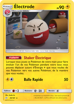Carte Pokémon Électrode 39/181 de la série Duo de Choc en vente au meilleur prix
